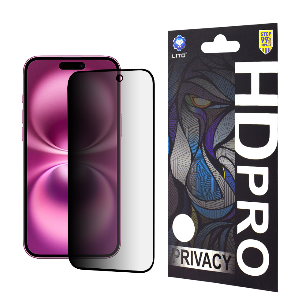 Levně Lito HD Pro Privacy pro iPhone 16 Plus černá