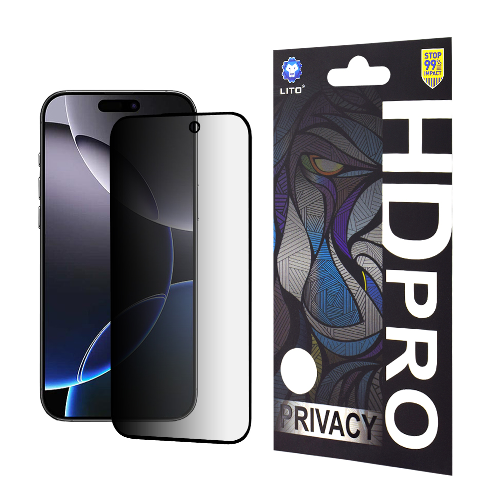 Levně Lito HD Pro Privacy pro iPhone 16 Pro Max černá