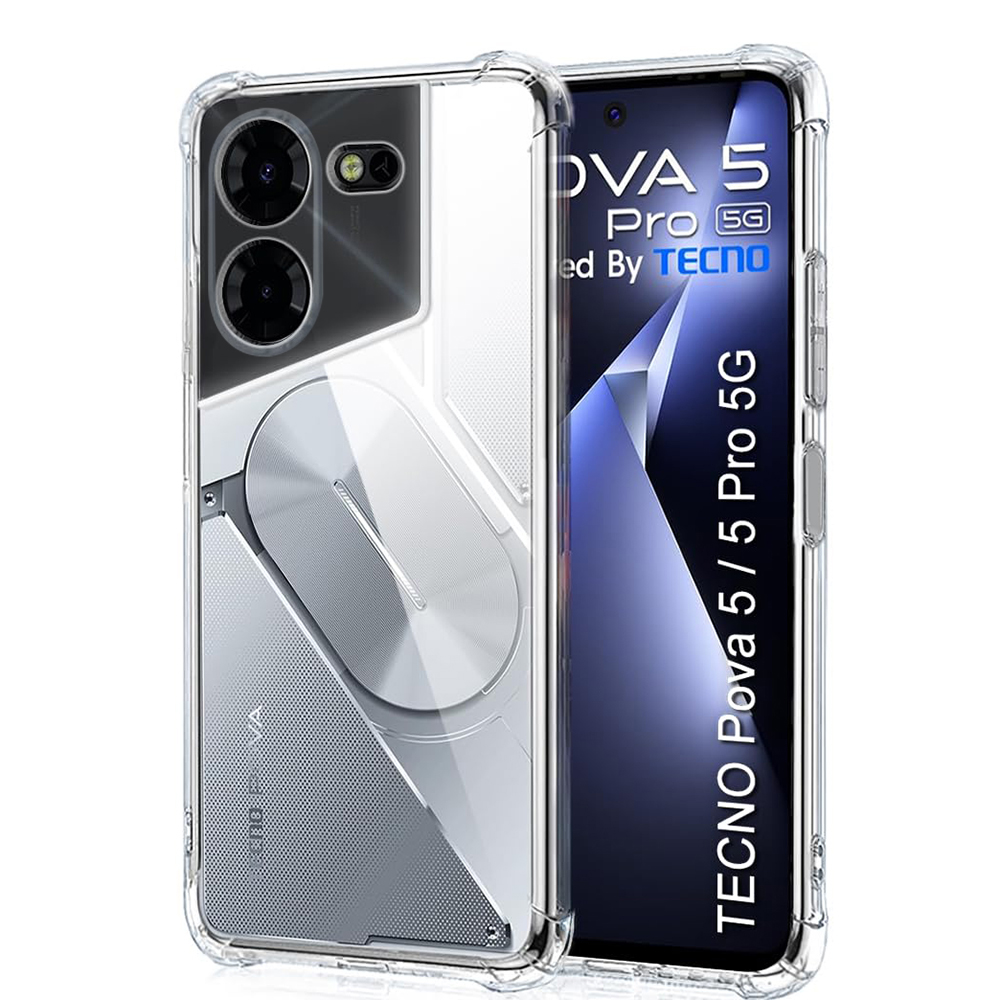 Levně Techsuit nárazuvzdorný čirý silikon Tecno Pova 5 Pro průhledný