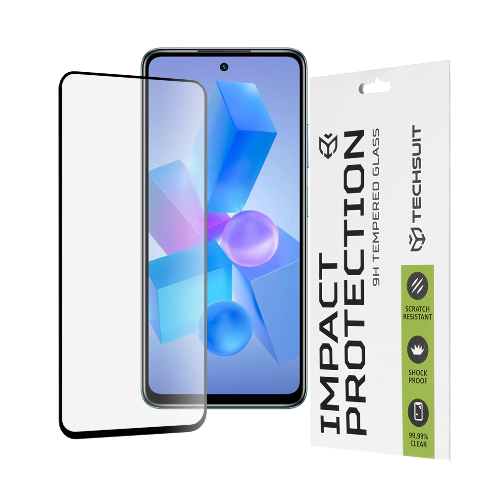Levně Ochranné sklo Techsuit 111D pro Infinix Hot 40 40 Pro Tecno Spark 20 Pro Pova 5 Pro černé