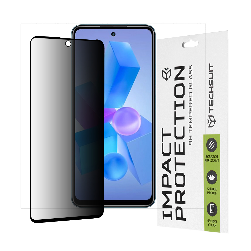 Levně Techsuit 111D Privacy Full Glue pro Infinix Hot 40 40 Pro Tecno Spark 20 Pro Pova 5 Pro černá