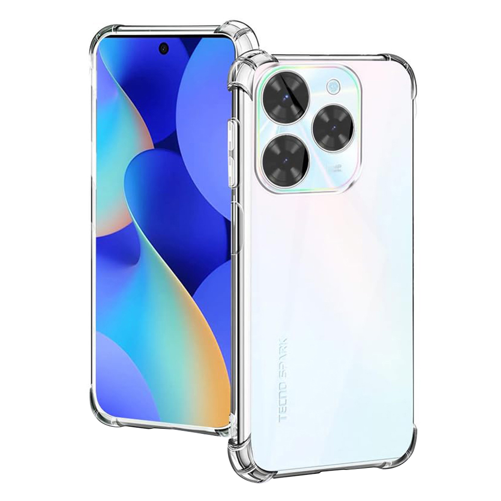 Levně Techsuit Shockproof průhledný silikon Tecno Spark 20 Pro průhledný