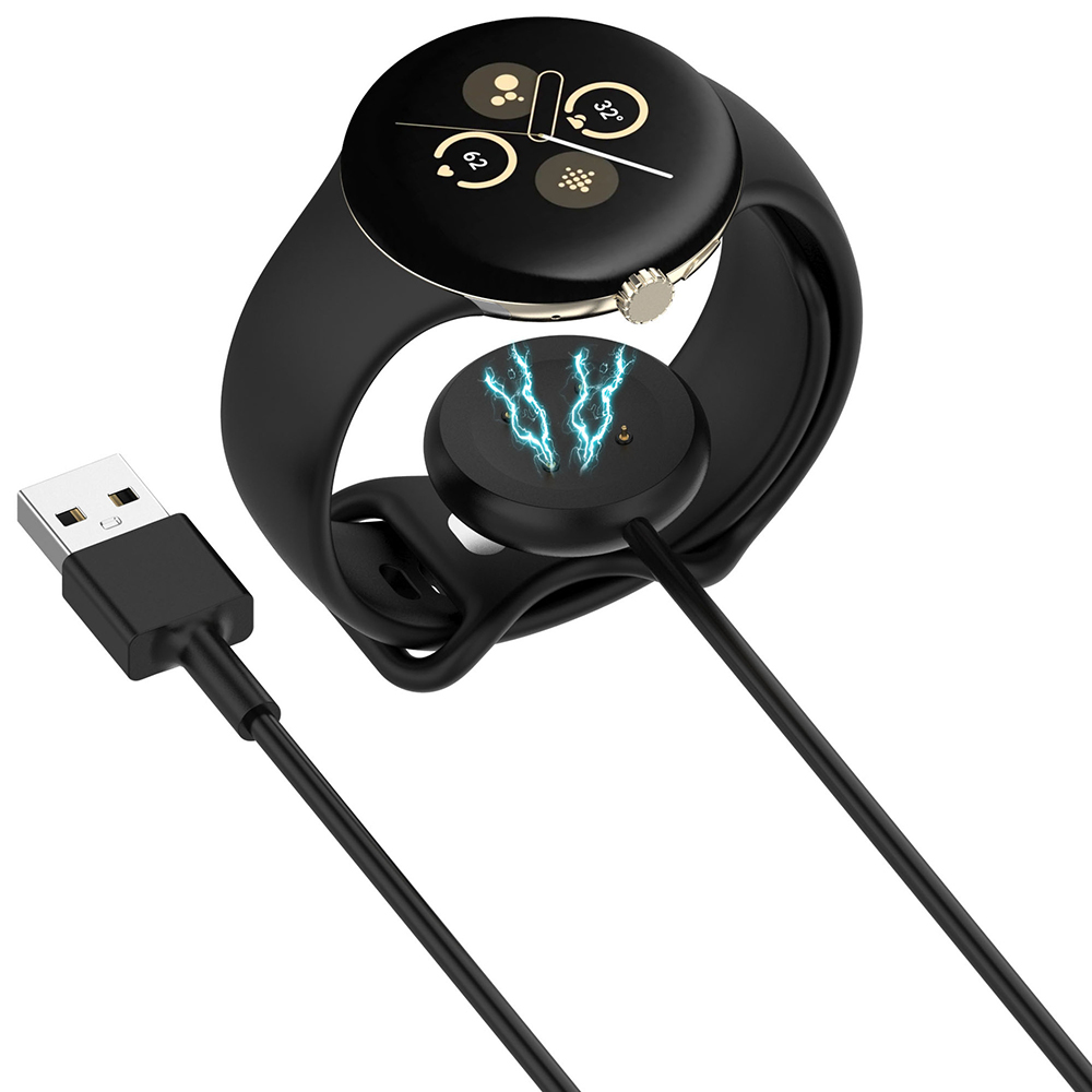 Levně Techsuit SmartWatch bezdrátový nabíjecí kabel pro Google Pixel Watch 3 2 Fitbit Ace LTE USB černá