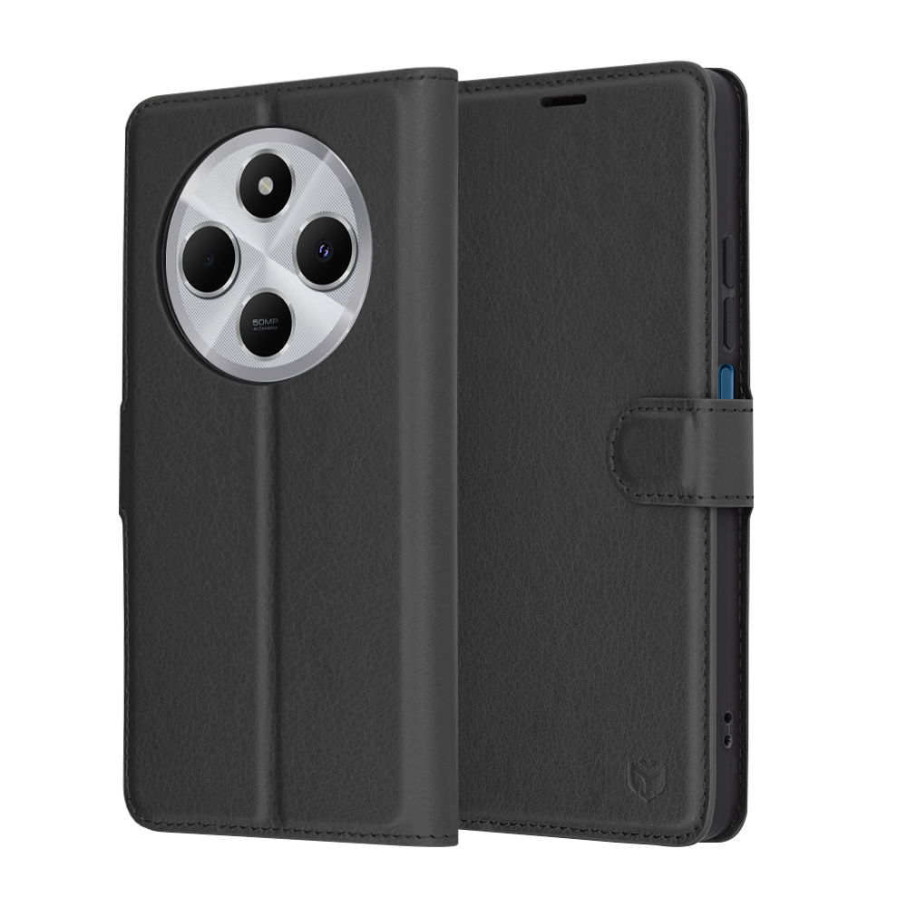 Levně Pouzdro Techsuit z kůže pro Xiaomi Redmi 14C Poco C75 černé