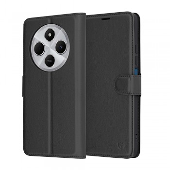 Pouzdro Techsuit z kůže pro Xiaomi Redmi 14C Poco C75 černé