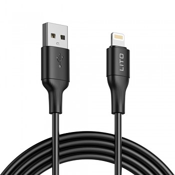 Lito Datový kabel LD06L USB na Lightning 2.4A PVC 1m černý