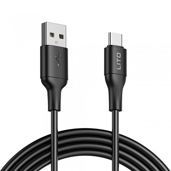 Lito Data Cable LD06T USB na Type-C 2.4A PVC 1m černý