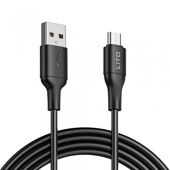 Lito Datový kabel LD06V USB na Micro-USB 2.4A PVC 1m černý