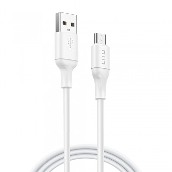 Lito Datový kabel LD06V USB na Micro-USB 2.4A PVC 1m bílý