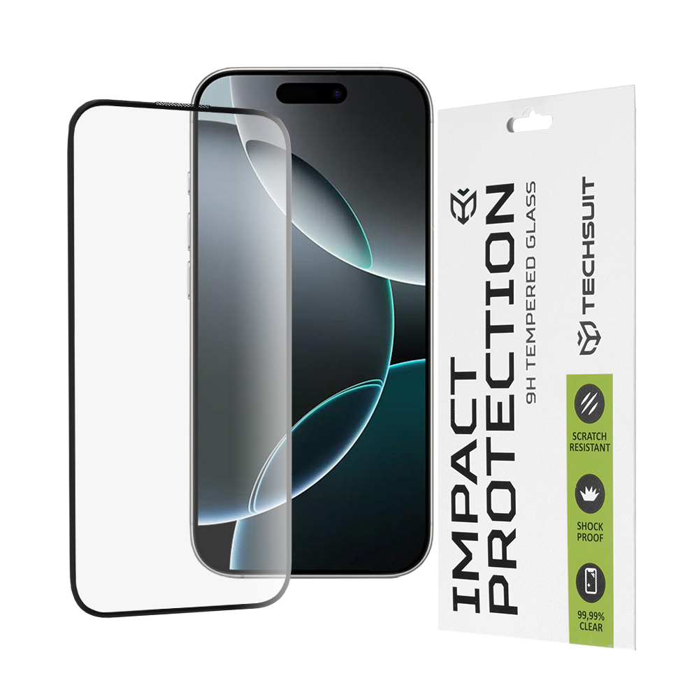 Levně Ochranné sklo Techsuit 111D pro iPhone 16 Pro černé