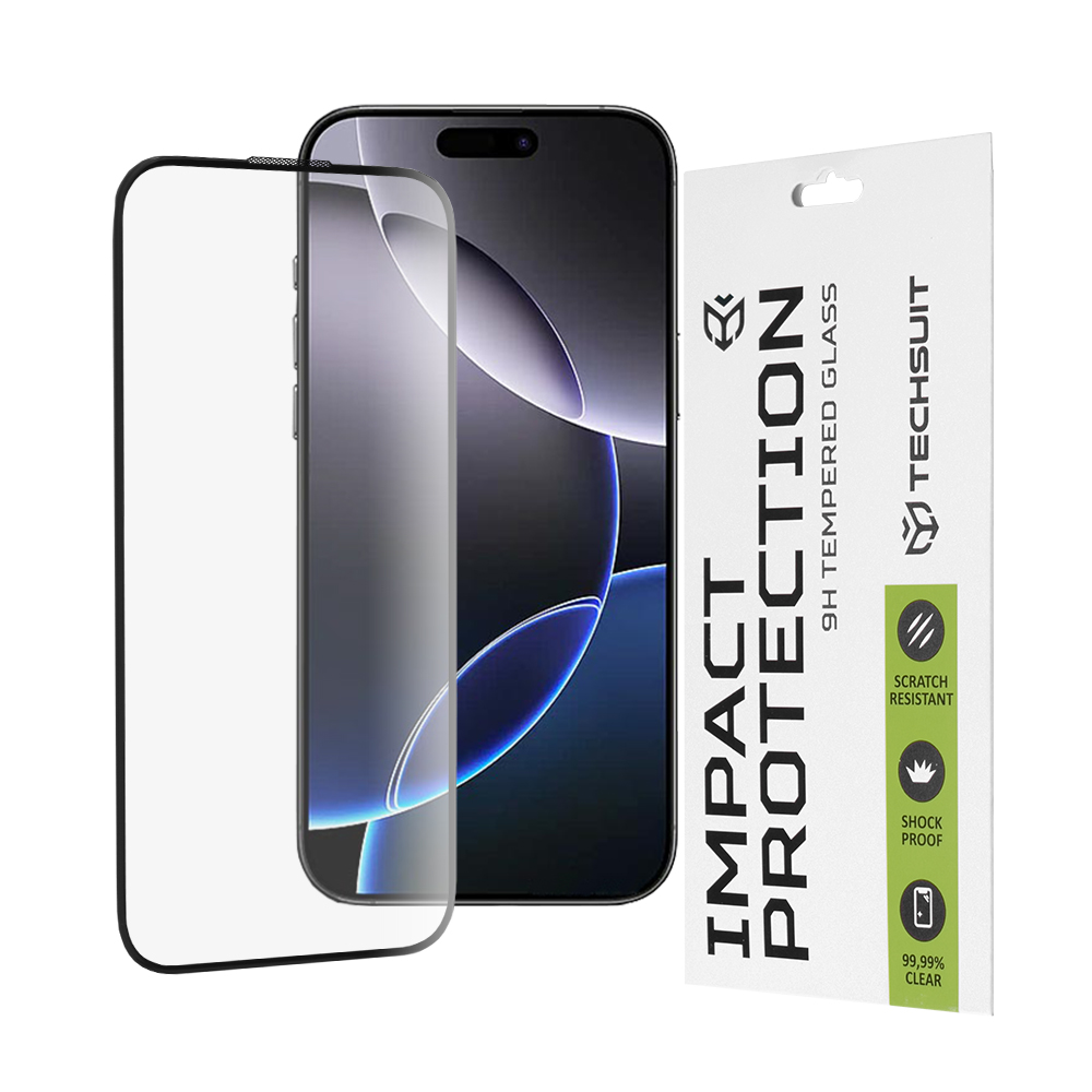 Levně Ochranné sklo Techsuit 111D pro iPhone 16 Pro Max černé