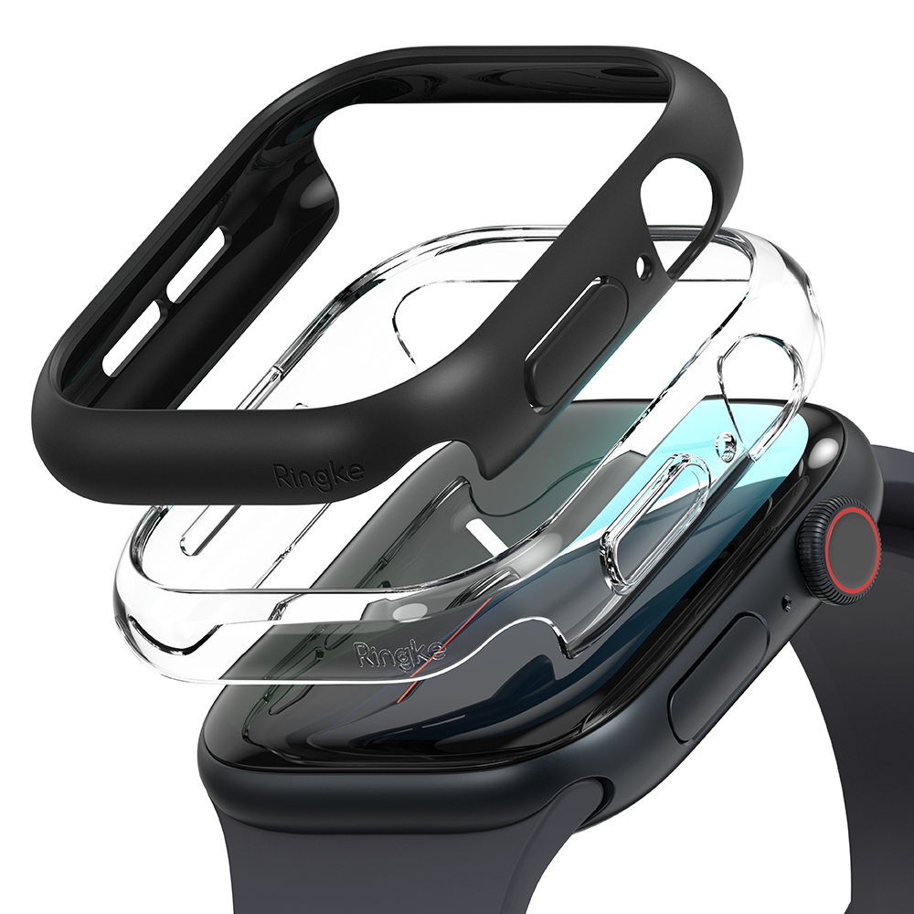 Levně Ringke Slim 2 balení Apple Watch 10 42mm Watch 11 42mm čirý matně černý
