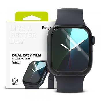 Ringke Dual Easy Film 3 ks Apple Watch 10 46mm Watch 11 46mm průhledná