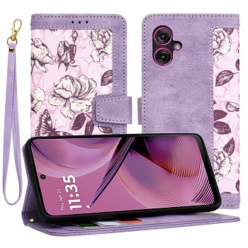 Pouzdro Techsuit FlipCraft pro Motorola Moto G55 Tajemná fialová