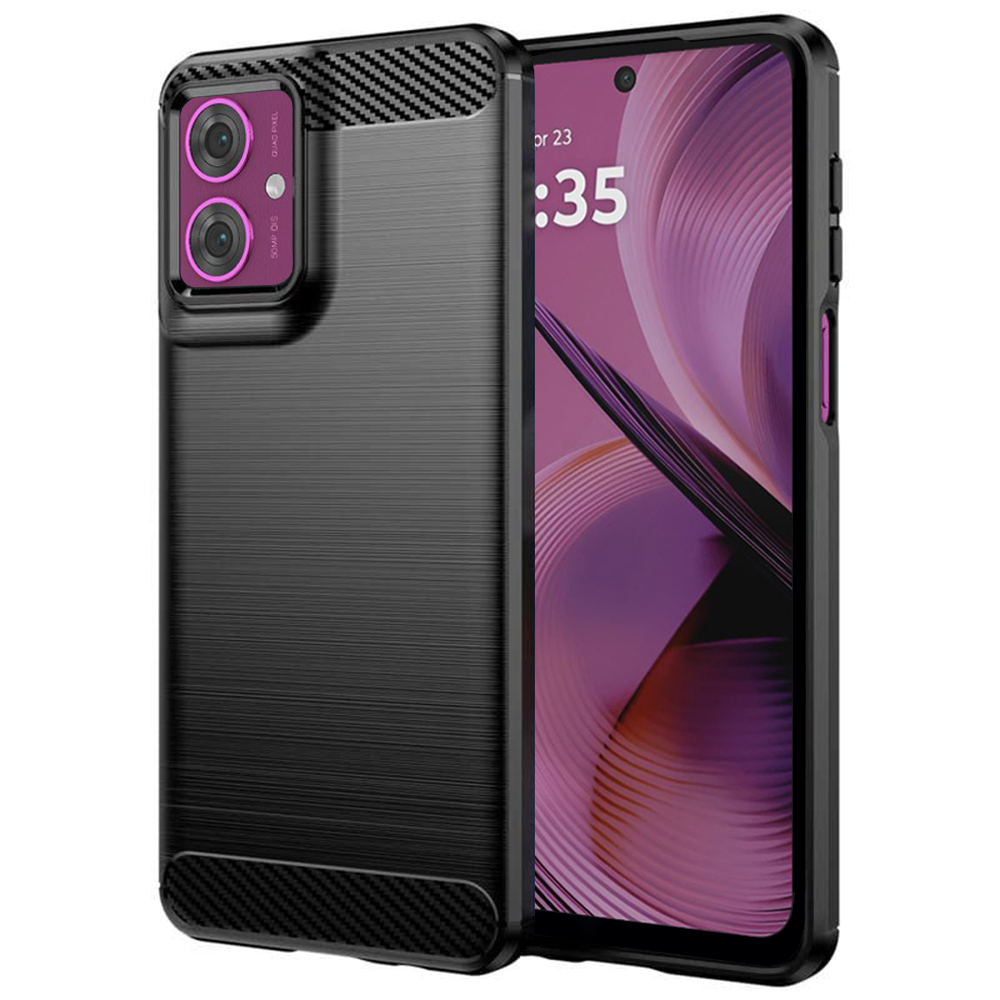Levně Pouzdro Techsuit Carbon Silicone pro Motorola Moto G55 černé