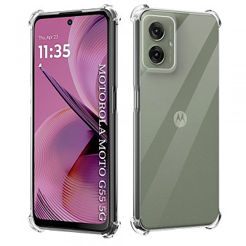 Techsuit Shockproof průhledný silikonový obal Motorola Moto G55 průhledný