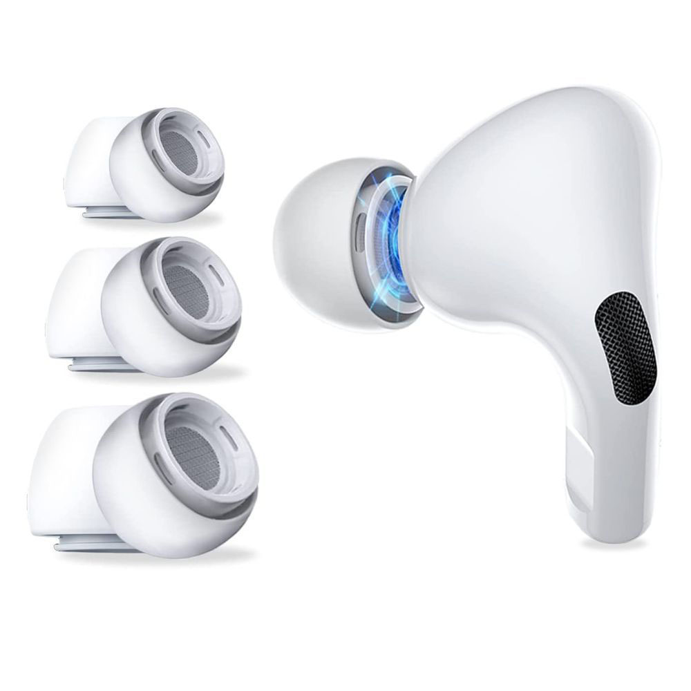 Techsuit 3 balení náhradních špuntů pro Apple AirPods Pro 1 2 3 bílá