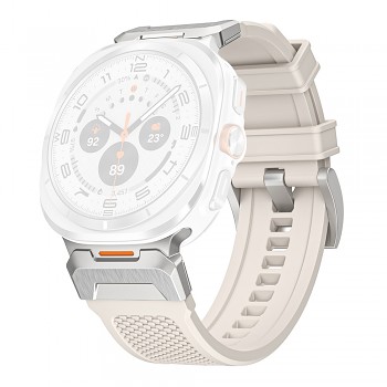 Techsuit řemínek pro Samsung Galaxy Watch Ultra 47mm Ultra 2 bílý stříbrný