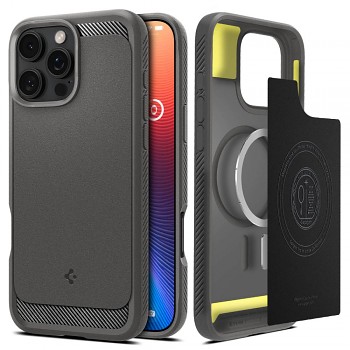 Spigen Rugged Armor MagSafe pro iPhone 16 Pro Max šedý
