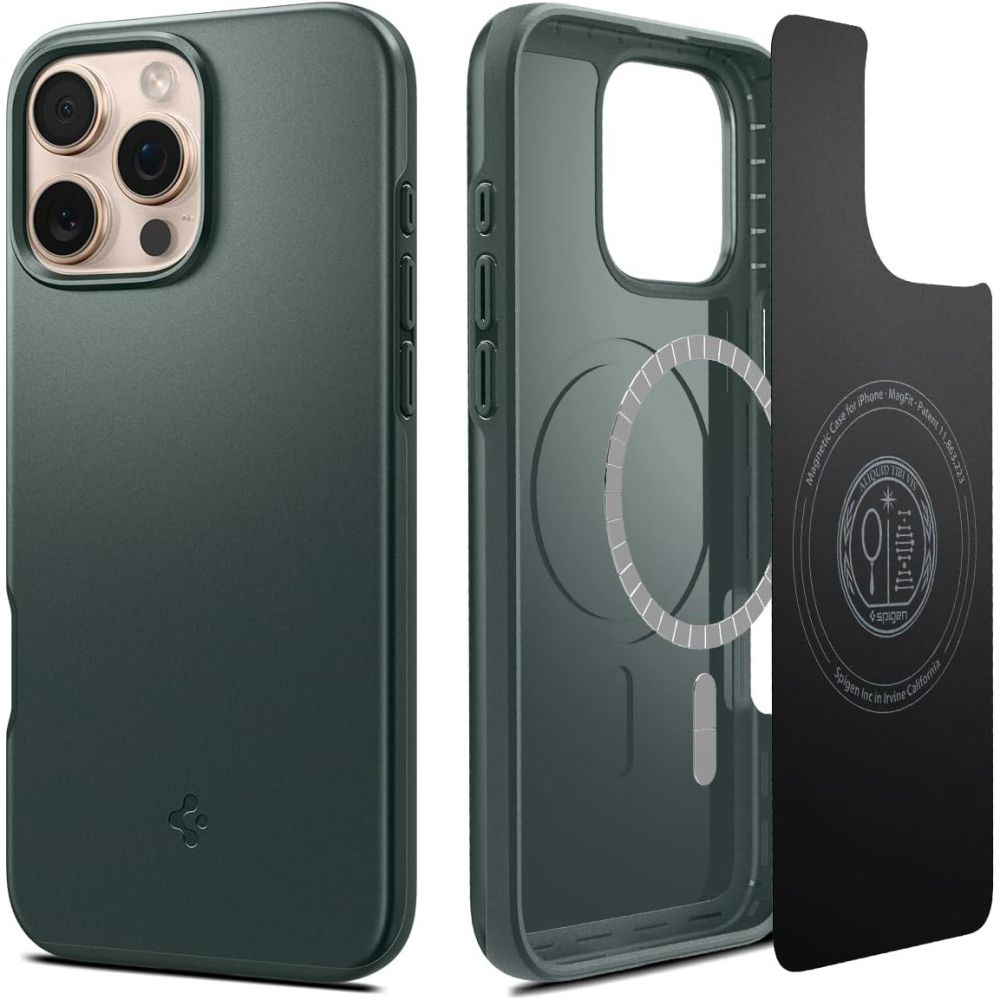 Levně Spigen Thin Fit MagSafe iPhone 16 Pro Max v zelené Abyss