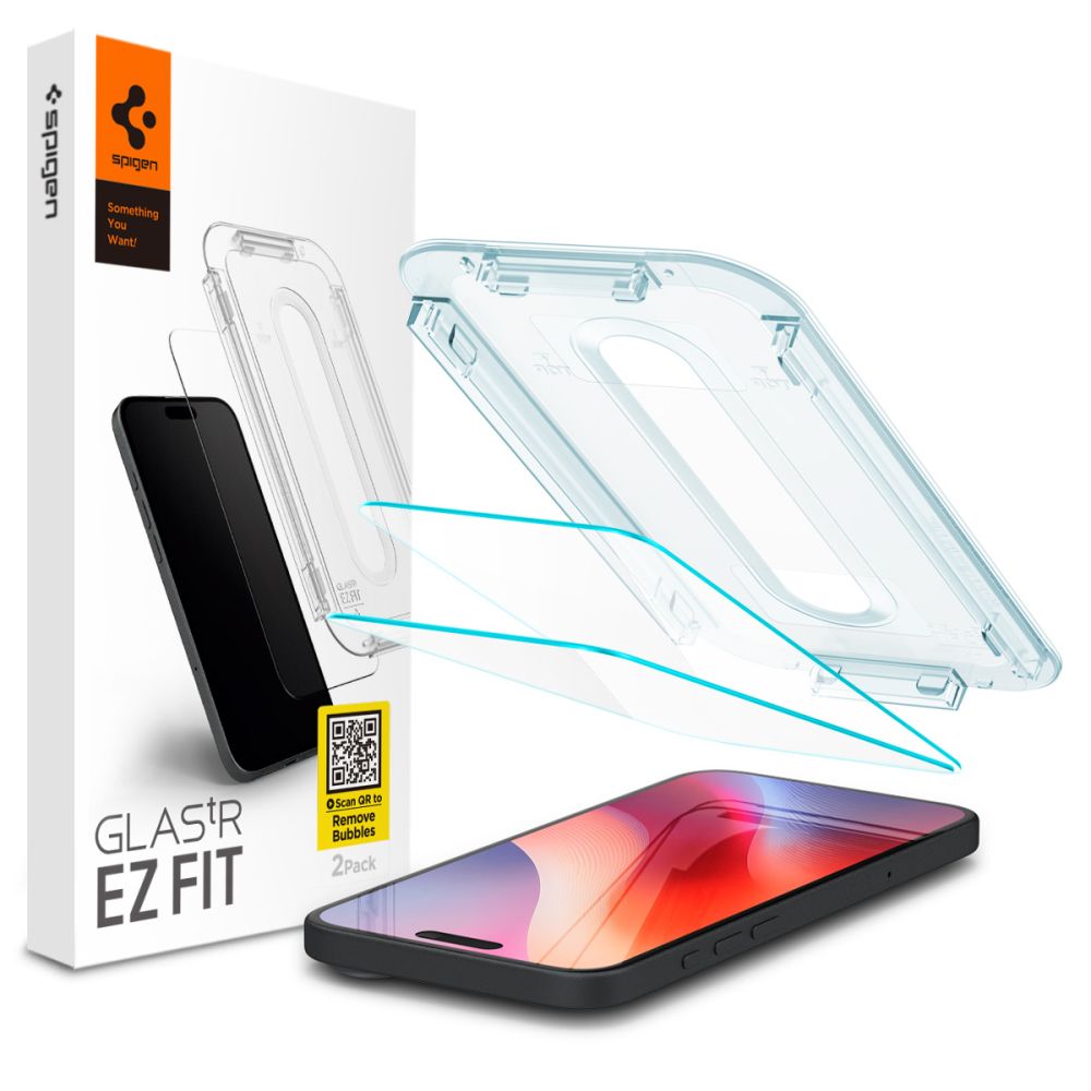 Levně Spigen Glas.tR EZ-FIT (2 balení) iPhone 16 Pro iPhone 17 iPhone 17 Pro čirý