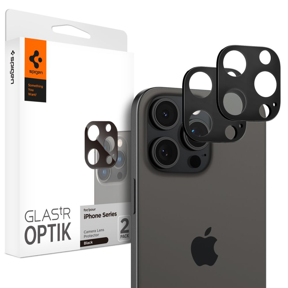 Levně Spigen Optik.tR sklo na kameru (2 ks) iPhone 14/15/16 Pro/Pro Max černá