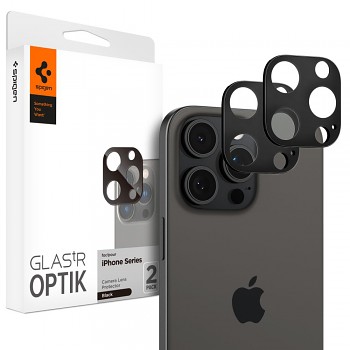 Spigen Optik.tR sklo na kameru (2 ks) iPhone 14/15/16 Pro/Pro Max černá