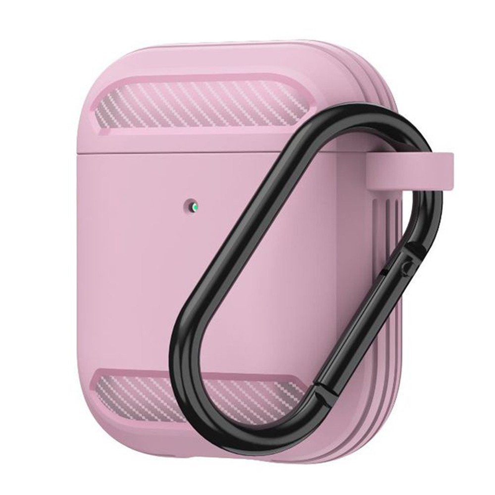 Levně Techsuit Carbon Silicone pro AirPods 1 AirPods 2 růžová
