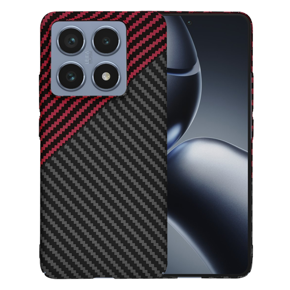 Levně Techsuit Carbonite FiberShell pro Xiaomi 14T Pro v červené Vortex