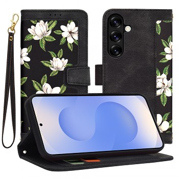 Pouzdro Techsuit FlipCraft pro Samsung Galaxy S25 Květiny úsvitu