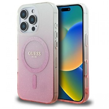 Guess IML Glitter Gradient MagSafe iPhone 16 Pro Max růžová