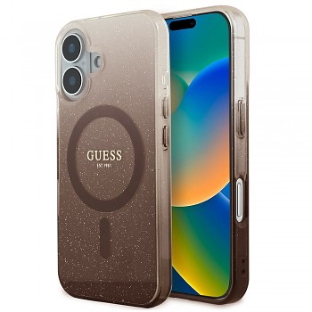 Guess IML Glitter Gradient MagSafe GUHMP16SHGRCELW iPhone 16 hnědý