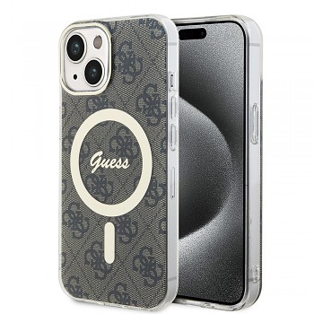 Guess IML 4G MagSafe GUHMP15SH4STW iPhone 15 hnědý