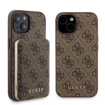 Guess Hardcase Powerbank MagSafe iPhone 15 Hnědá