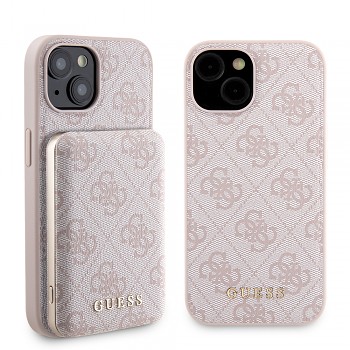 Guess Hardcase Powerbank MagSafe iPhone 15 Růžová