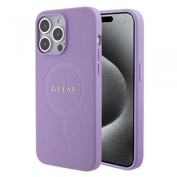 Guess Saffiano MagSafe GUHMP15LPSAHMCU iPhone 15 Pro fialová