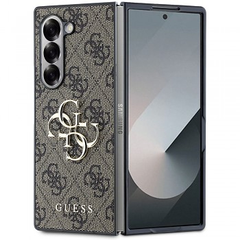 Guess Leather 4G Metal Logo pouzdro Samsung Galaxy Z Fold6 hnědá