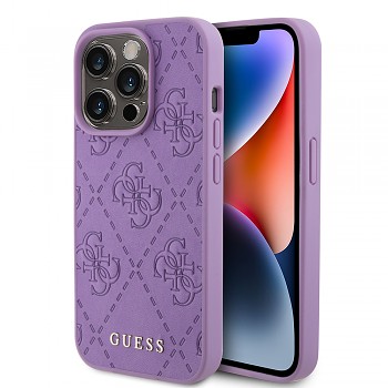 Guess Leather 4G Stamped GUHCP15LP4EPMU iPhone 15 Pro světle fialová