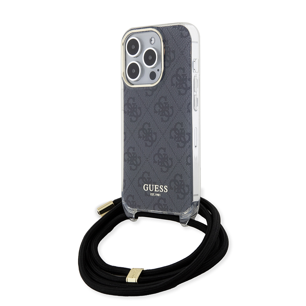 Levně Guess Crossbody Cord 4G Print GUHCP15LHC4SEK iPhone 15 Pro černá