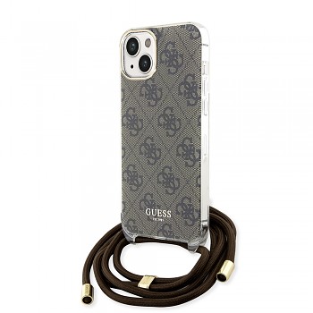 Guess Crossbody Cord 4G Print GUHCP15SHC4SEW iPhone 15 hnědá