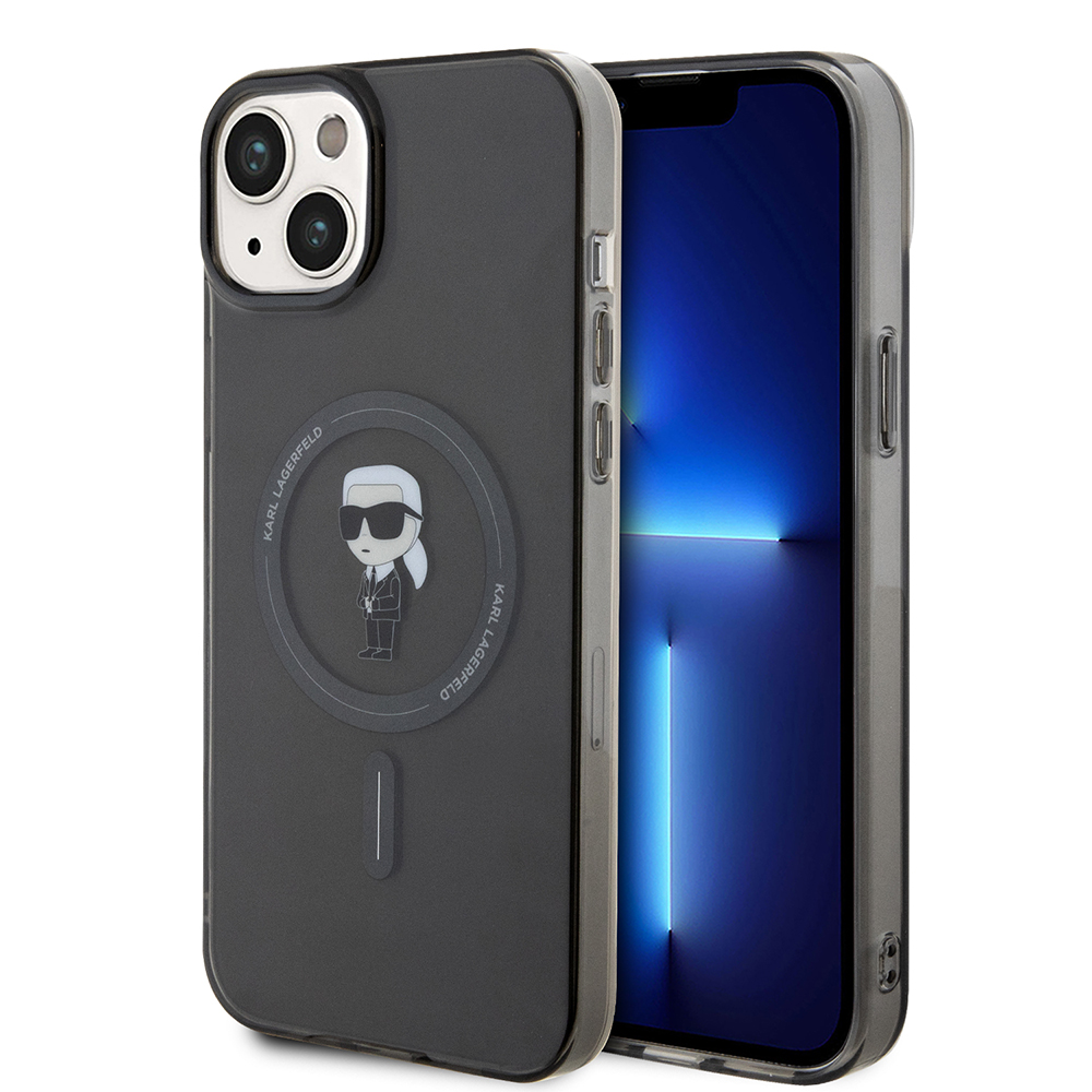 Levně Karl Lagerfeld IML MagSafe iPhone 15 Plus Černý Ikonik