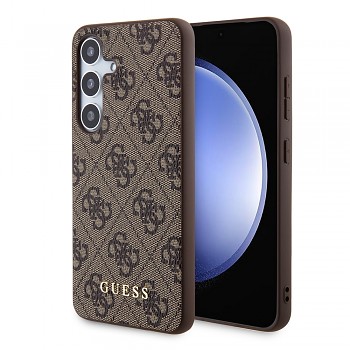 Guess Hardcase 4G Metal Gold Logo Samsung Galaxy S24 Plus hnědý