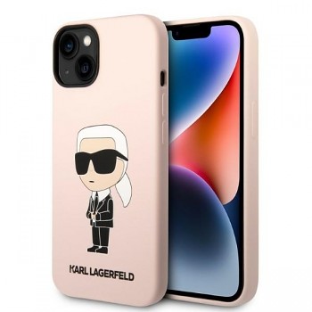 Karl Lagerfeld Silicone MagSafe iPhone 14 Plus Růžová Ikonik