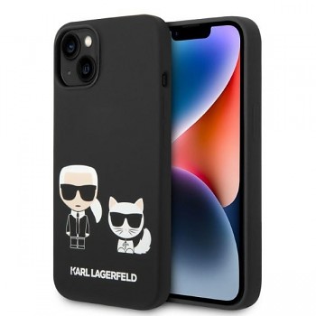 Karl Lagerfeld Silicone Liquid MagSafe iPhone 14 Plus Karl&Choupette černá