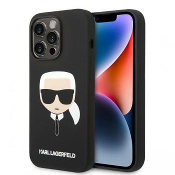 Karl Lagerfeld Silicone MagSafe iPhone 14 Pro Karl`s Head černá