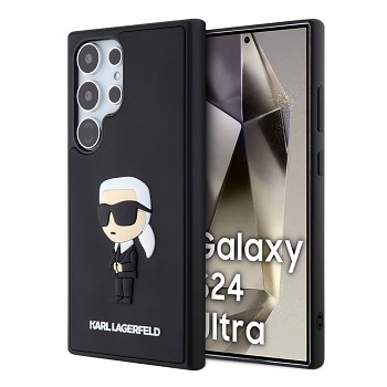 Karl Lagerfeld 3D Design Samsung Galaxy S24 Ultra Rubber Ikonik černá
