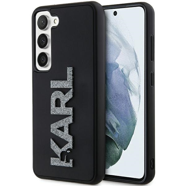 Karl Lagerfeld 3D Design Samsung Galaxy S24 černé třpytivé logo