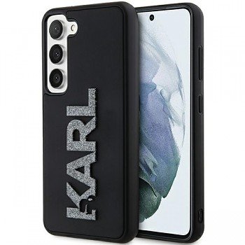 Karl Lagerfeld 3D Design Samsung Galaxy S24 černé třpytivé logo