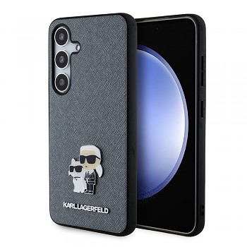 Karl Lagerfeld Saffiano Samsung Galaxy S24 Šedý Karl&Choupette Metal Pin