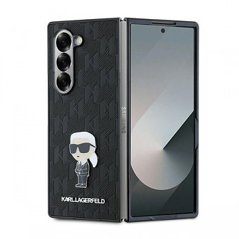 Karl Lagerfeld Saffiano pouzdro růžové Samsung Galaxy Z Fold6 Monogram Ikonik